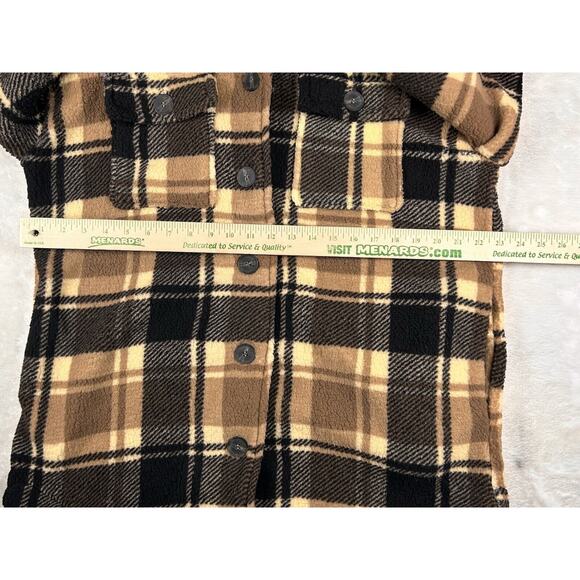 Love Tree Coat Womens Jacket Sz M Casual Plaid Button Up Pockets Teddy Bear - Picture 4 of 6
